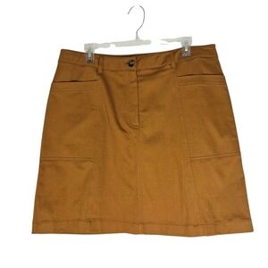 Boden Stretch Modern Mini Skirt Sz 12 Deep Mustard Gold Cargo Like New
